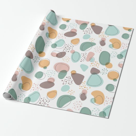 Pastellfarben Bio Formen Nahtloses Muster Geschenkpapier (Ungerollt)