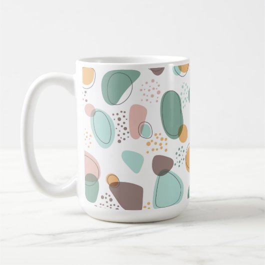 Pastellfarben Bio Formen Nahtloses Muster Kaffeetasse (Links)