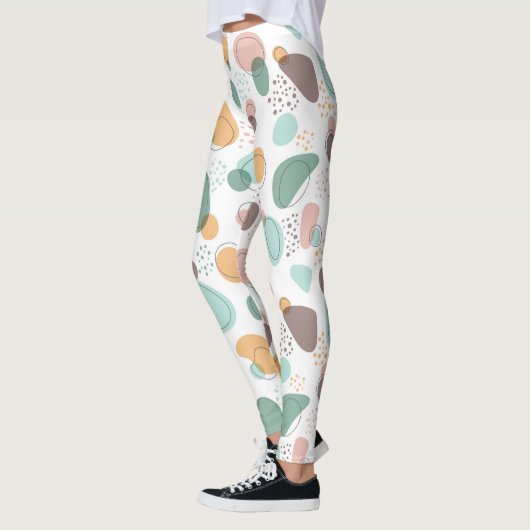 Pastellfarben Bio Formen Nahtloses Muster Leggings (Links)