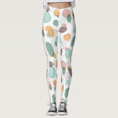 Pastellfarben Bio Formen Nahtloses Muster Leggings (Vorderseite)