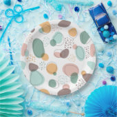 Pastellfarben Bio Formen Nahtloses Muster Pappteller (Party)