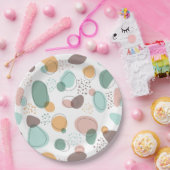 Pastellfarben Bio Formen Nahtloses Muster Pappteller (Party)