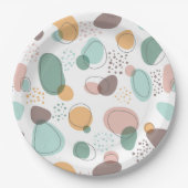 Pastellfarben Bio Formen Nahtloses Muster Pappteller (Vorderseite)