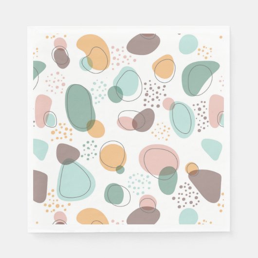 Pastellfarben Bio Formen Nahtloses Muster Serviette (Vorderseite)