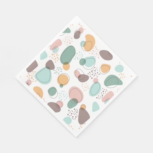 Pastellfarben Bio Formen Nahtloses Muster Serviette (Ecke)