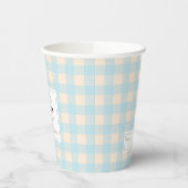 Pastellfarben Blassblauer Gingham kariertes Party Pappbecher (Links)