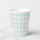 Pastellfarben Blassblauer Gingham kariertes Party Pappbecher (Rechts)