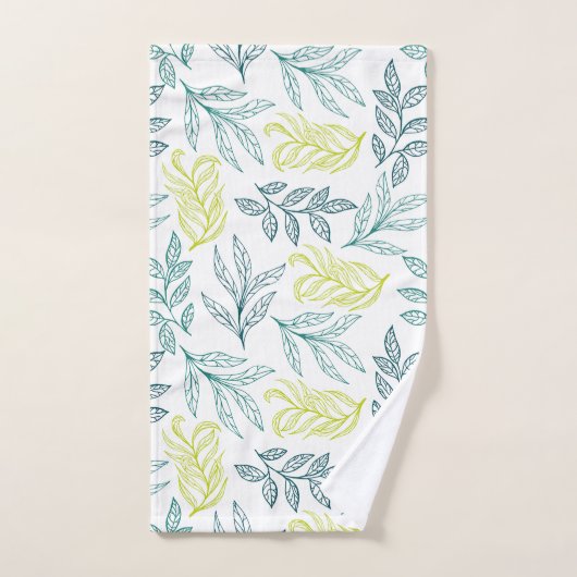 Pastellfarben-Blätter Badhandtuch Set (Handtuch)