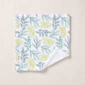 Pastellfarben-Blätter Badhandtuch Set (Waschlappen)