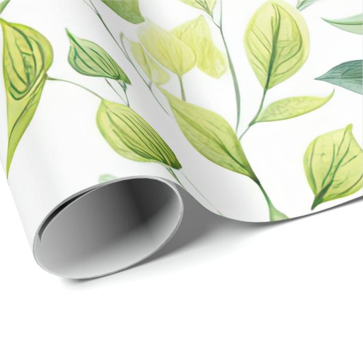 Pastellfarben-Blätter Geschenkpapier (Rolleneckpunkt)