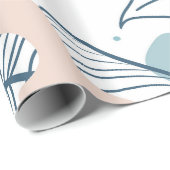 Pastellfarben Blätter und Bio Formen Geschenkpapier (Rolleneckpunkt)