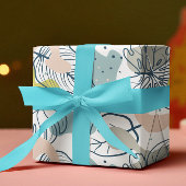 Pastellfarben Blätter und Bio Formen Geschenkpapier