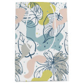 Pastellfarben Blätter und Bio Formen Mittlere Geschenktüte (Vorderseite)