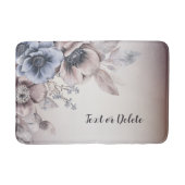 Pastellfarben Blau Beige Blume Badematte (Vorderseite)