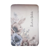 Pastellfarben Blau Beige Blume Badematte (Vorderseite Vertikal)
