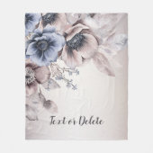 Pastellfarben Blau Beige Blume Fleecedecke (Vorderseite)