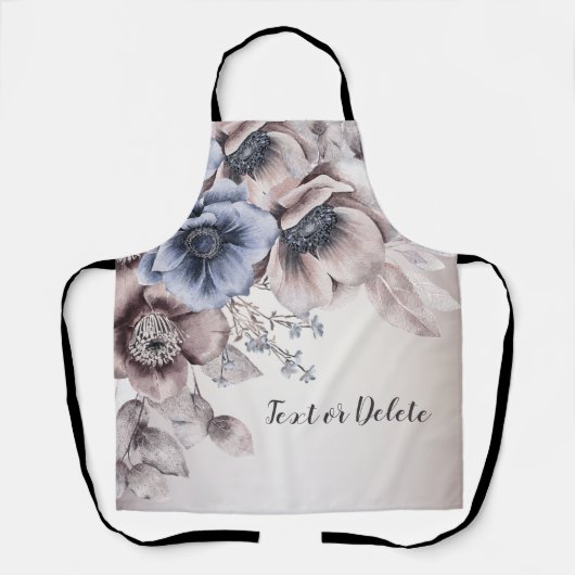 Pastellfarben Blau Beige Blume Schürze (Vorderseite)