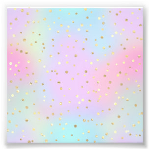 Pastellfarben Blau Rosa Lila kleines Helles Golden Fotodruck
