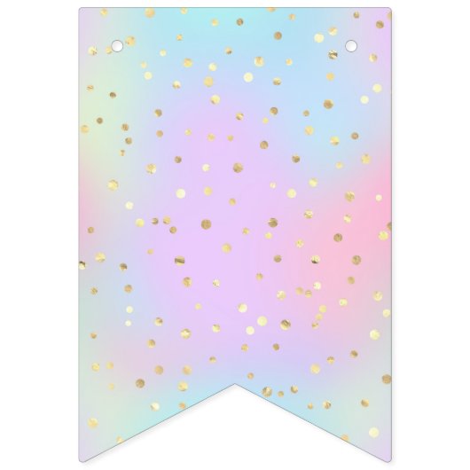 Pastellfarben Blau Rosa Lila kleines Helles Golden Wimpelkette (Erste Fahne)