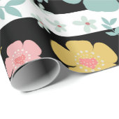 Pastellfarben Blume und Streifen Muster Geschenkpapier (Rolleneckpunkt)