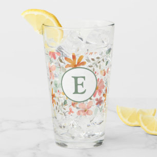 Pastellfarben-Blumenglas-Cup mit Monogramm Glas