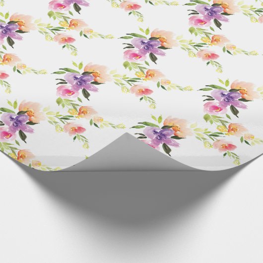 Pastellfarben Blumenmuster Geschenkpapier (Ecke)