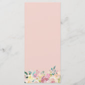 Pastellfarben Blush Chic Blumenzehen Menükarte (Rückseite)
