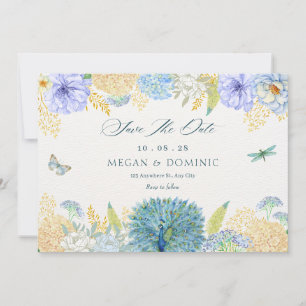 Pastellfarben-Blütenschmetterling-Hochzeit Save The Date