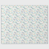 Pastellfarben Botanicals Wasserfarben Muster Geschenkpapier (Flach)