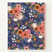 Pastellfarben & Dark Blue Boho Blumenmuster Name Notizblock (Rückseite)