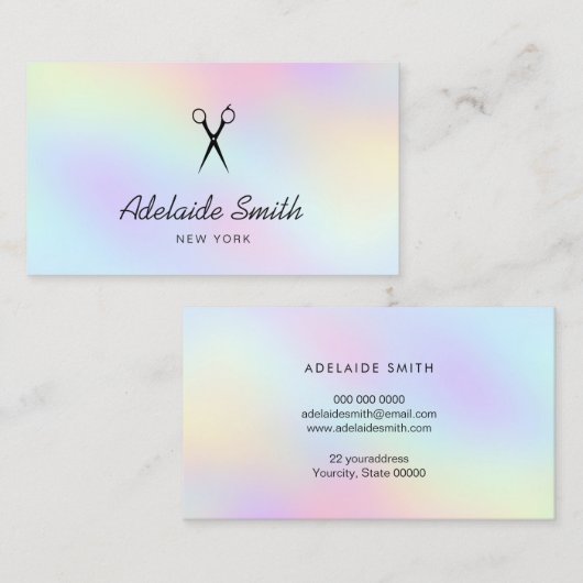Pastellfarben der Friseure Visitenkarte (Vorne/Hinten)