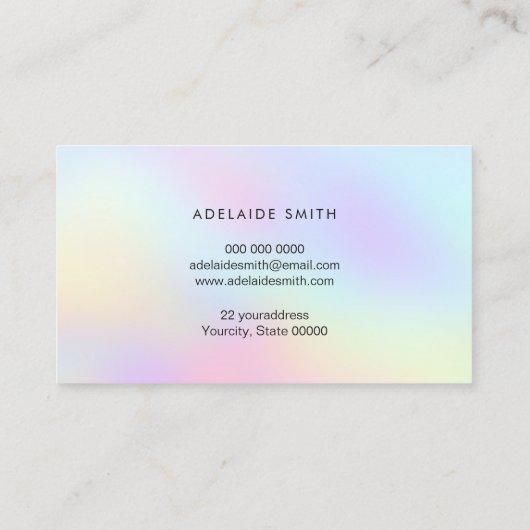Pastellfarben der Friseure Visitenkarte (Rückseite)