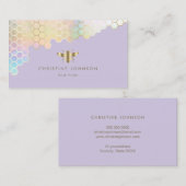 Pastellfarben der Wabenbiene auf Lavendel Visitenkarte (Vorne/Hinten)