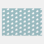 Pastellfarben der weißen Kaninchen Ostermuster Geschenkpapier Set (Vorderseite)