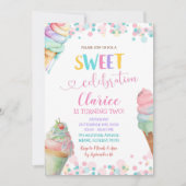 Pastellfarben Eiscreme Einladung (Vorderseite)