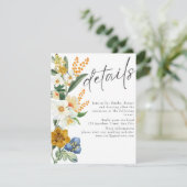 Pastellfarben Frühjahrsgarten Wildblumen Hochzeit Begleitkarte (Stehend Vorderseite)