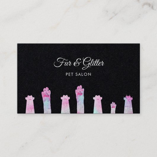 Pastellfarben Furnier auf schwarz Visitenkarte (Vorderseite)