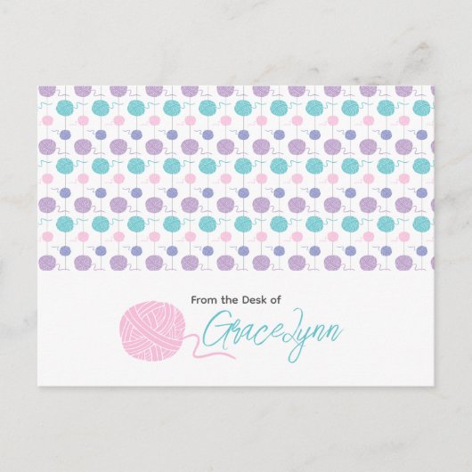 Pastellfarben Garnsternmuster Postkarte (Vorderseite)