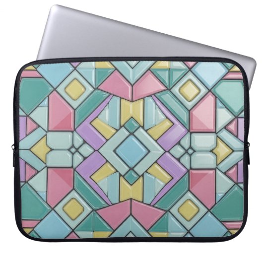 pastellfarben gekachelt laptopschutzhülle (Vorderseite)