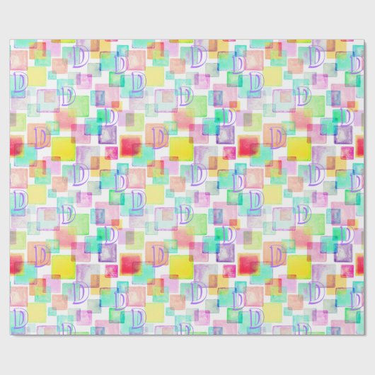 Pastellfarben Geometrisch Modernes, benutzerdefini Geschenkpapier (Flach)