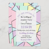 Pastellfarben Geometrische Einladungen für Hochzei (Vorne/Hinten)