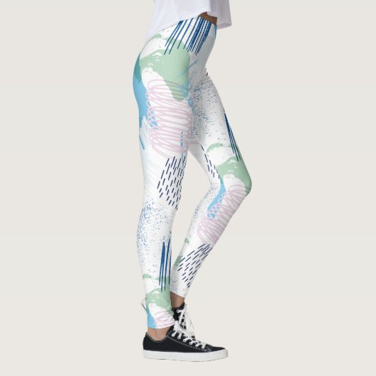 Pastellfarben Geometrisches Muster Leggings (Rechts)