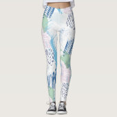 Pastellfarben Geometrisches Muster Leggings (Vorderseite)