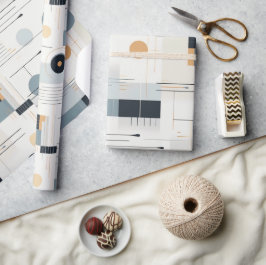 Pastellfarben geometrisches Muster Mitte des Jahrh Geschenkpapier