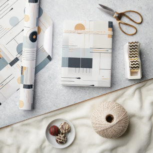 Pastellfarben geometrisches Muster Mitte des Jahrh Geschenkpapier