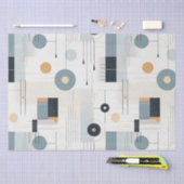 Pastellfarben geometrisches Muster Mitte des Jahrh Seidenpapier (Handwerk)