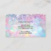 Pastellfarben Glitzer Opal-Treuekarte Visitenkarte (Rückseite)
