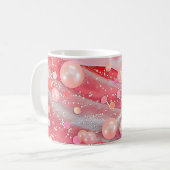 Pastellfarben-Glitzer Perlendruck Kaffeetasse (Vorderseite Links)