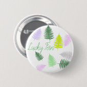 Pastellfarben Glücksfarn Button (Vorne & Hinten)