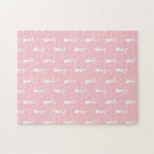 Pastellfarben Helles Muster Pink Hintergrund Pet Puzzle (Horizontal)